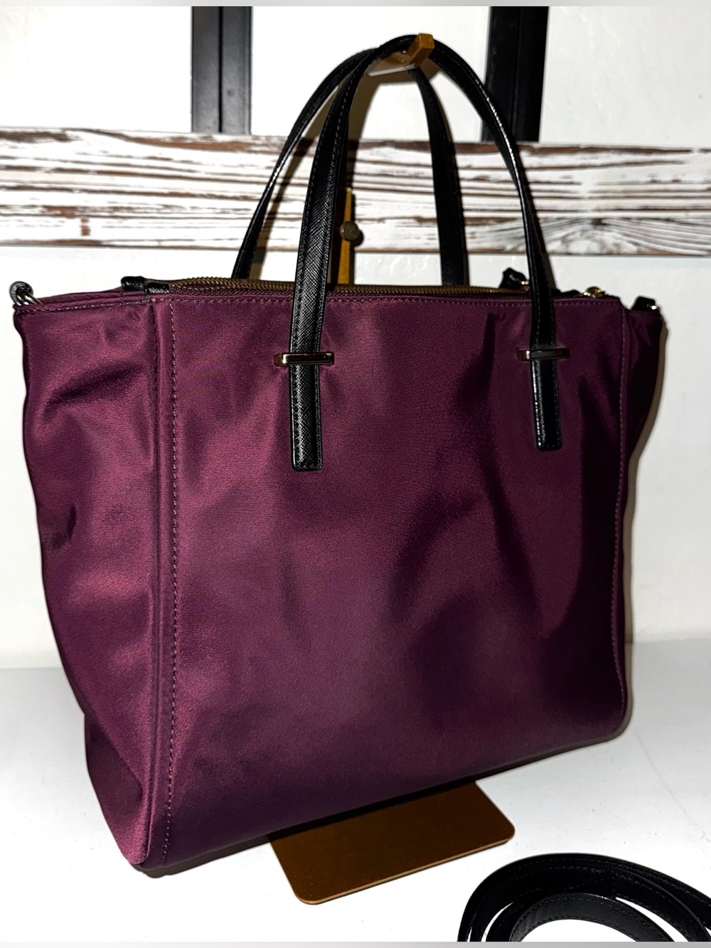 Kate Spade New York Wilson Road Embellished Alyse Bag Purse Plum Black - EUC - Picture 4 of 16